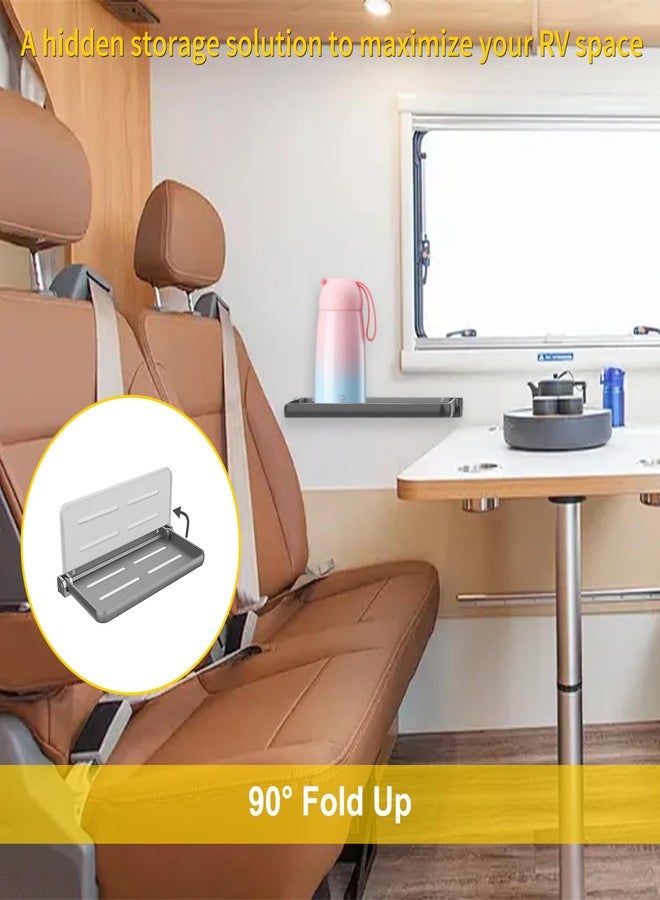 رف حائط قابل للطي من زوساني، عبوة من قطعتين، مصنوع من الألومنيوم الرمادي، مقاس 12 بوصة، منظم حائط قابل للطي بدون حفر، موفر للمساحة، مناسب للعربات الترفيهية، الكرفانات، والاستحمام - Image 5